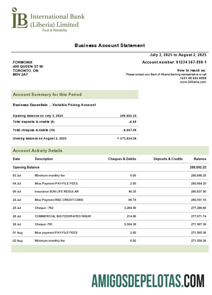 Declaração de empresa de negócios internacionais IB em formato Word e PDF (1)